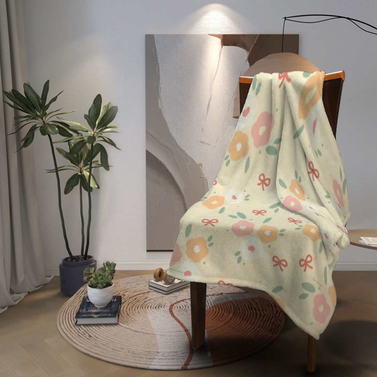 Lagoon Odyssey Artistic Pattern All-Season Flannel Blanket