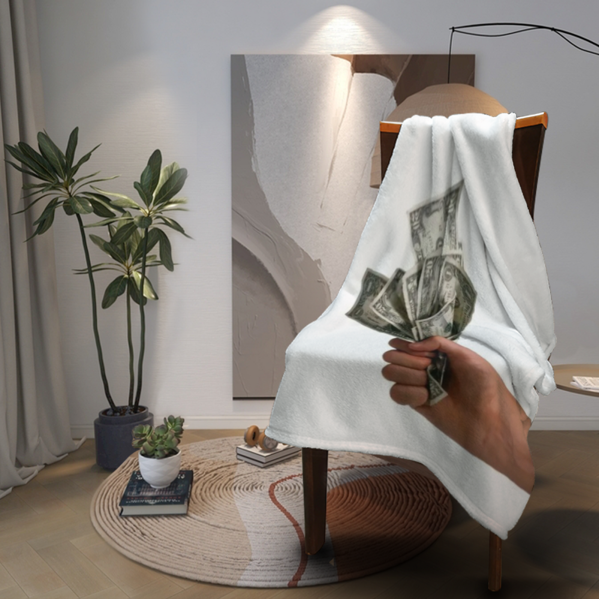 Decorative Flannel Blanket with Opaline Tapestry Cozy Cottage Artwork