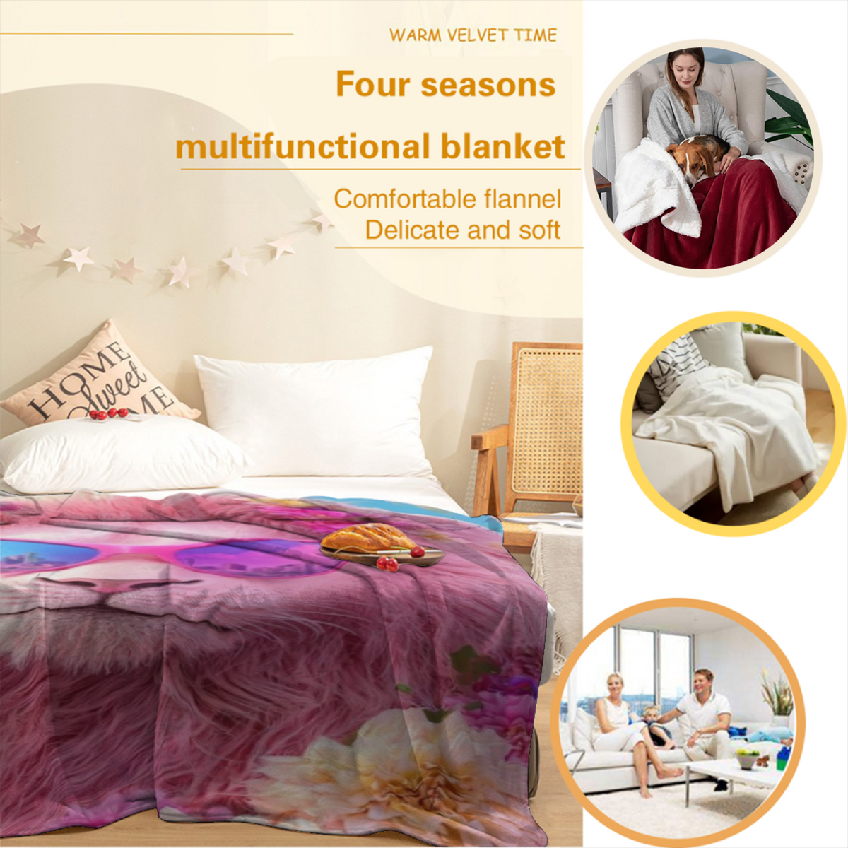 Solstice Garden Decorative Pattern Plush Flannel Throw