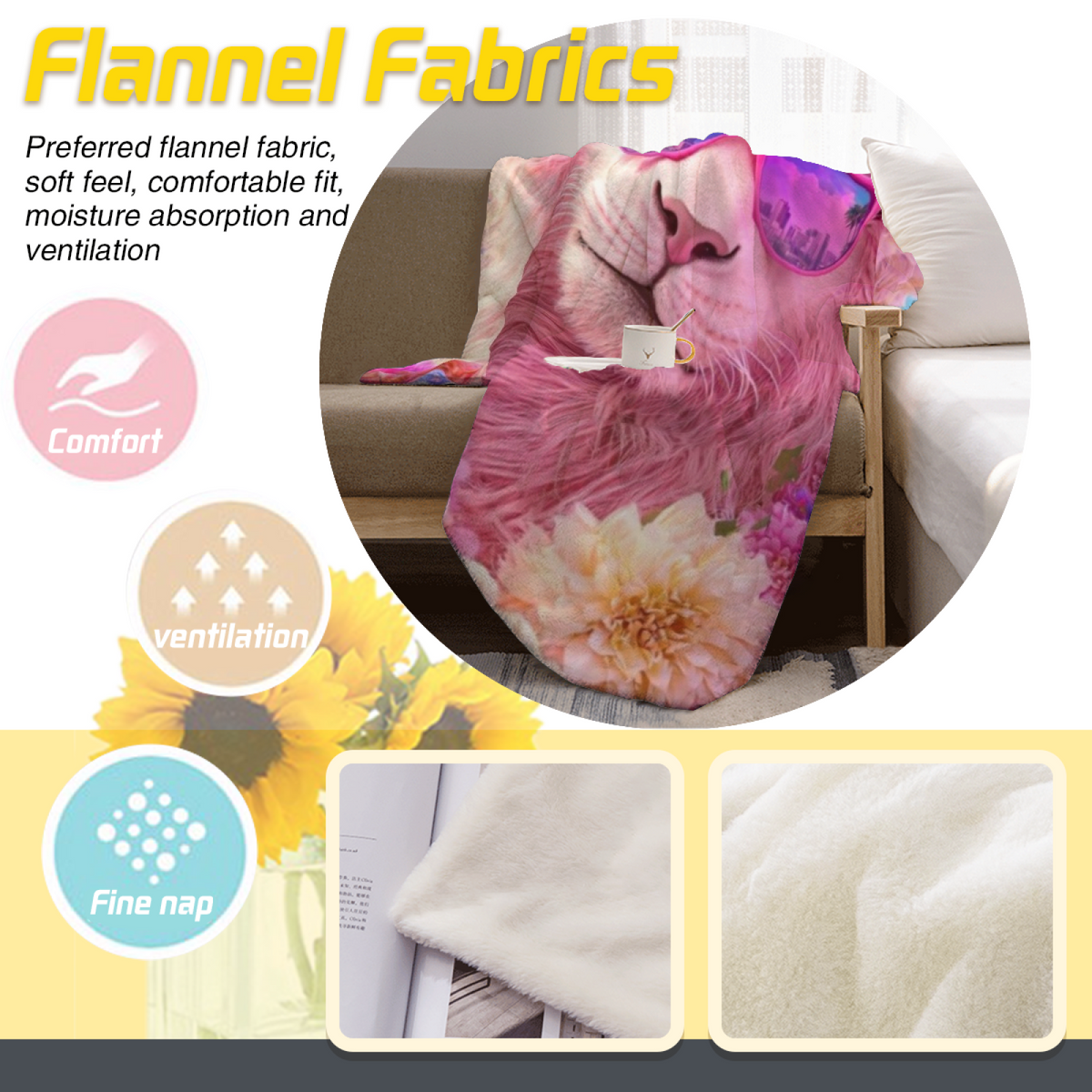 Solstice Garden Decorative Pattern Plush Flannel Throw