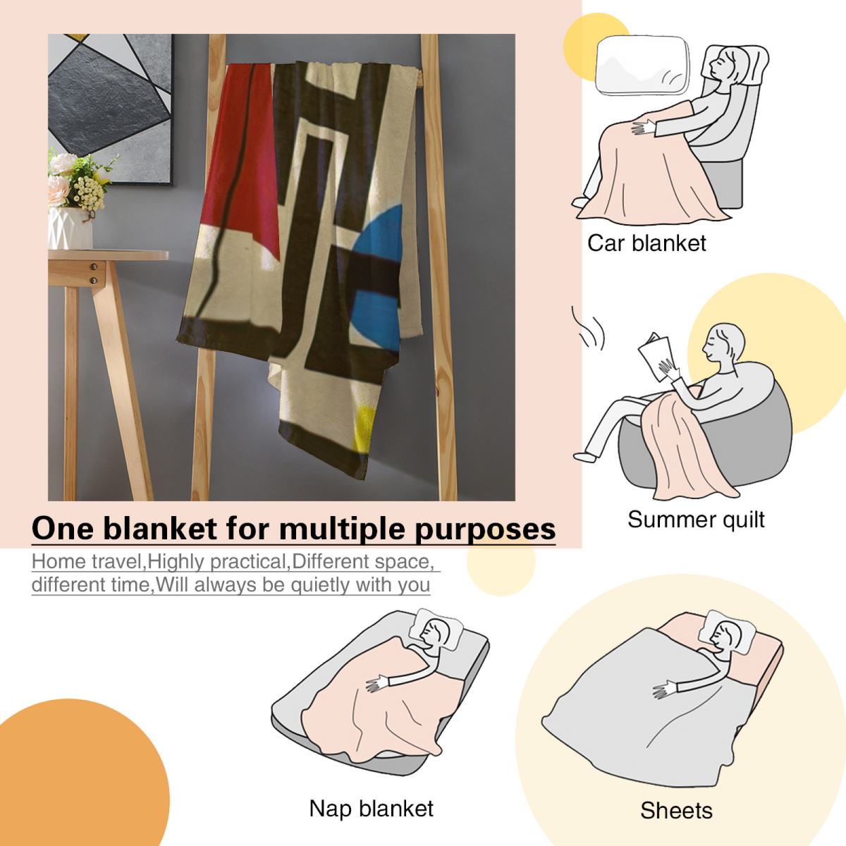 Soft Minimalist Plush Flannel Throw ¨C Festival Vista Collection