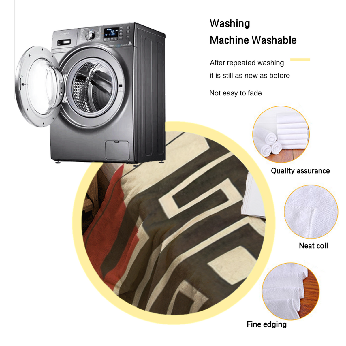 Soft Minimalist Plush Flannel Throw ¨C Festival Vista Collection