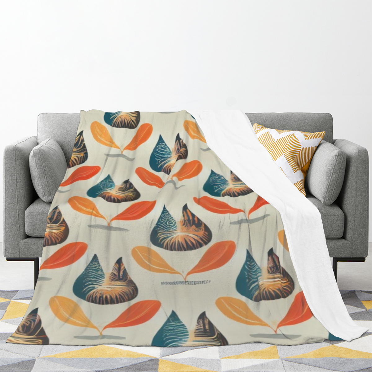 Earthy Neutral Celestial Mirage Lightweight Flannel Throw ¨C Contemporary Pattern