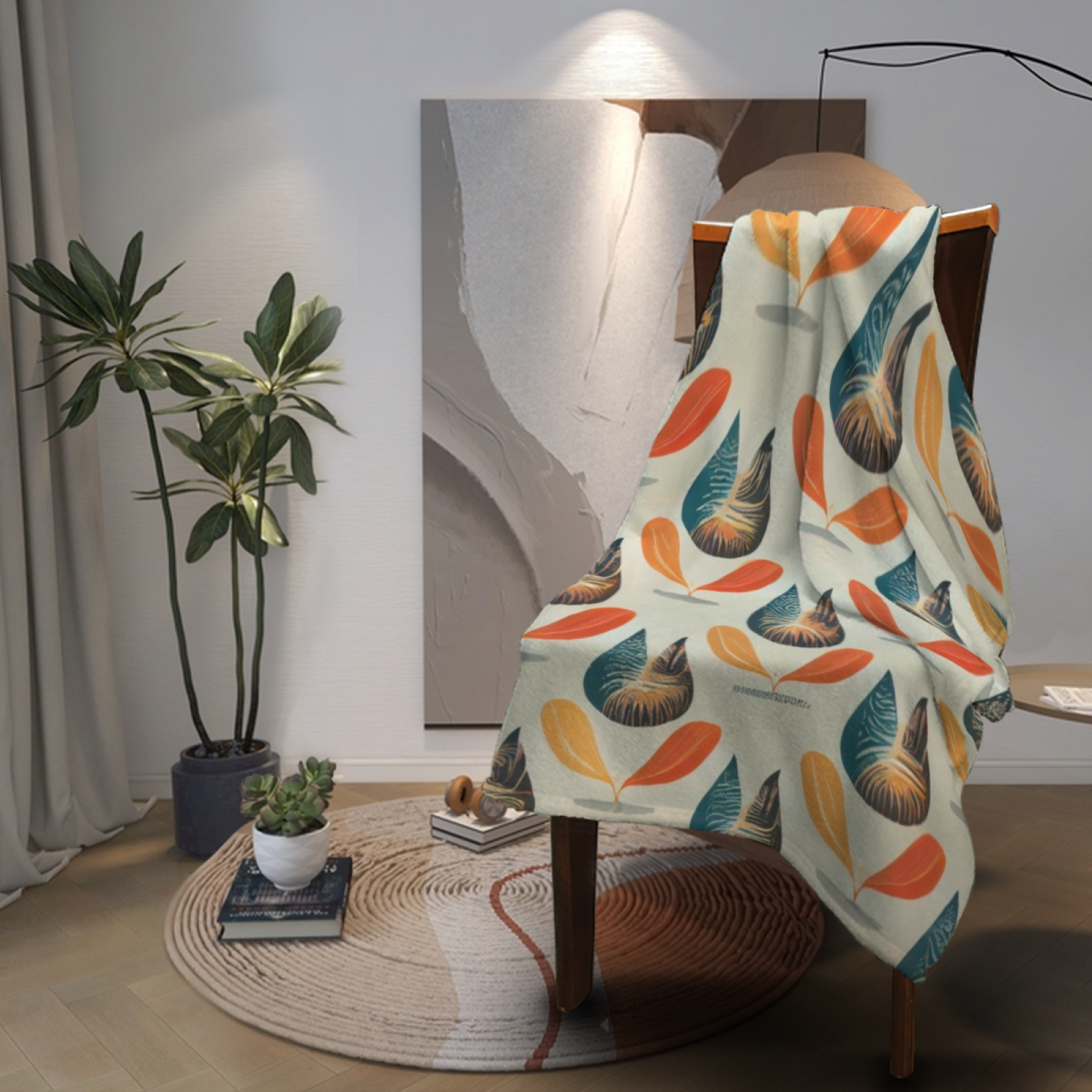 Earthy Neutral Celestial Mirage Lightweight Flannel Throw ¨C Contemporary Pattern