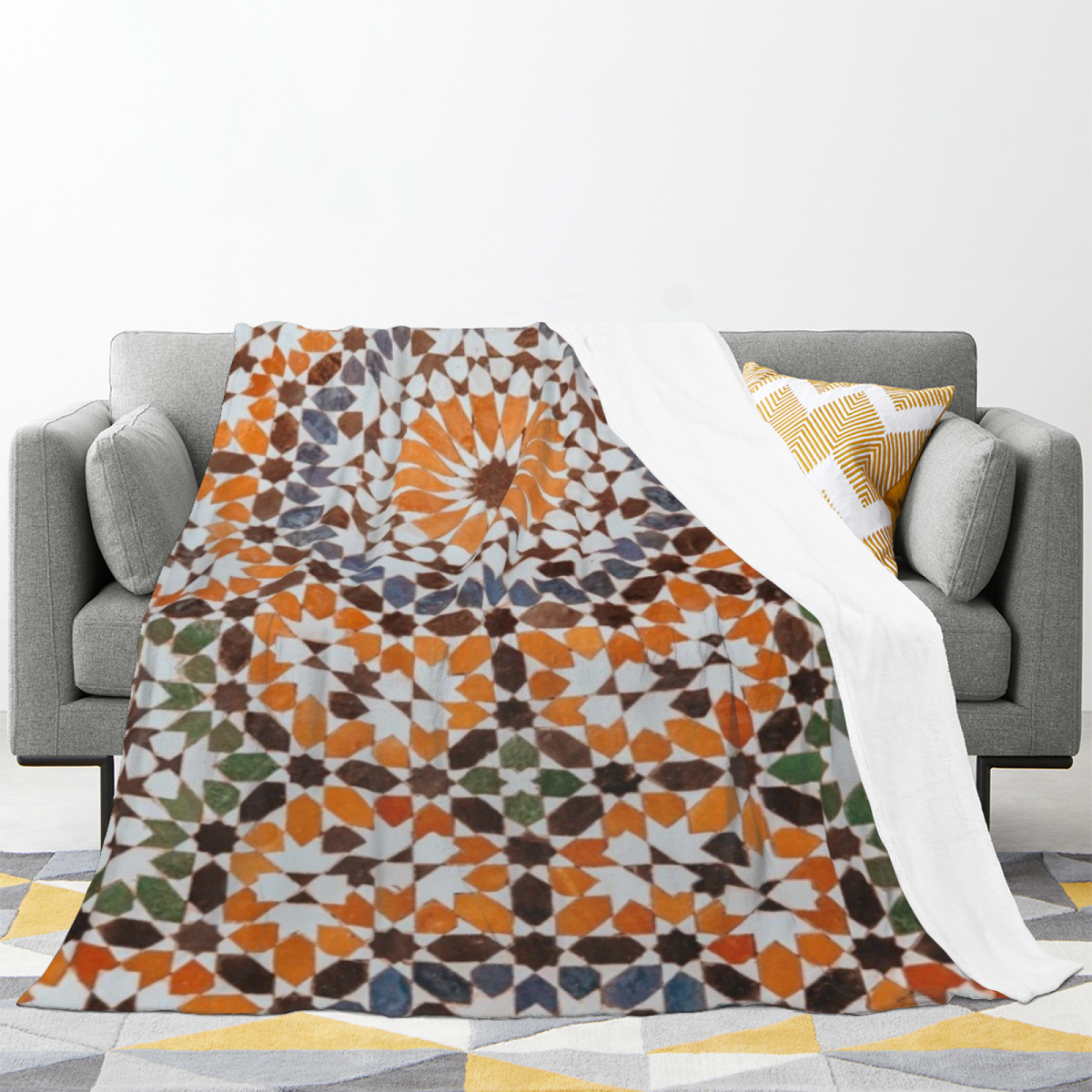 Orchid Drift Earthy Multicolor Modern Soft Flannel Blanket