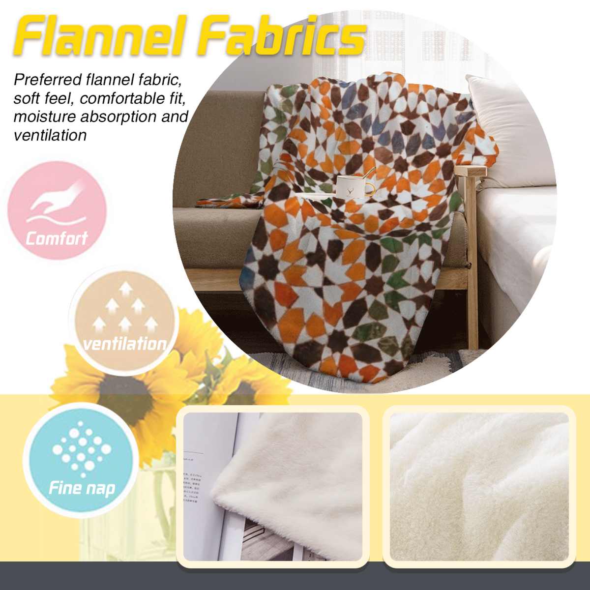 Orchid Drift Earthy Multicolor Modern Soft Flannel Blanket