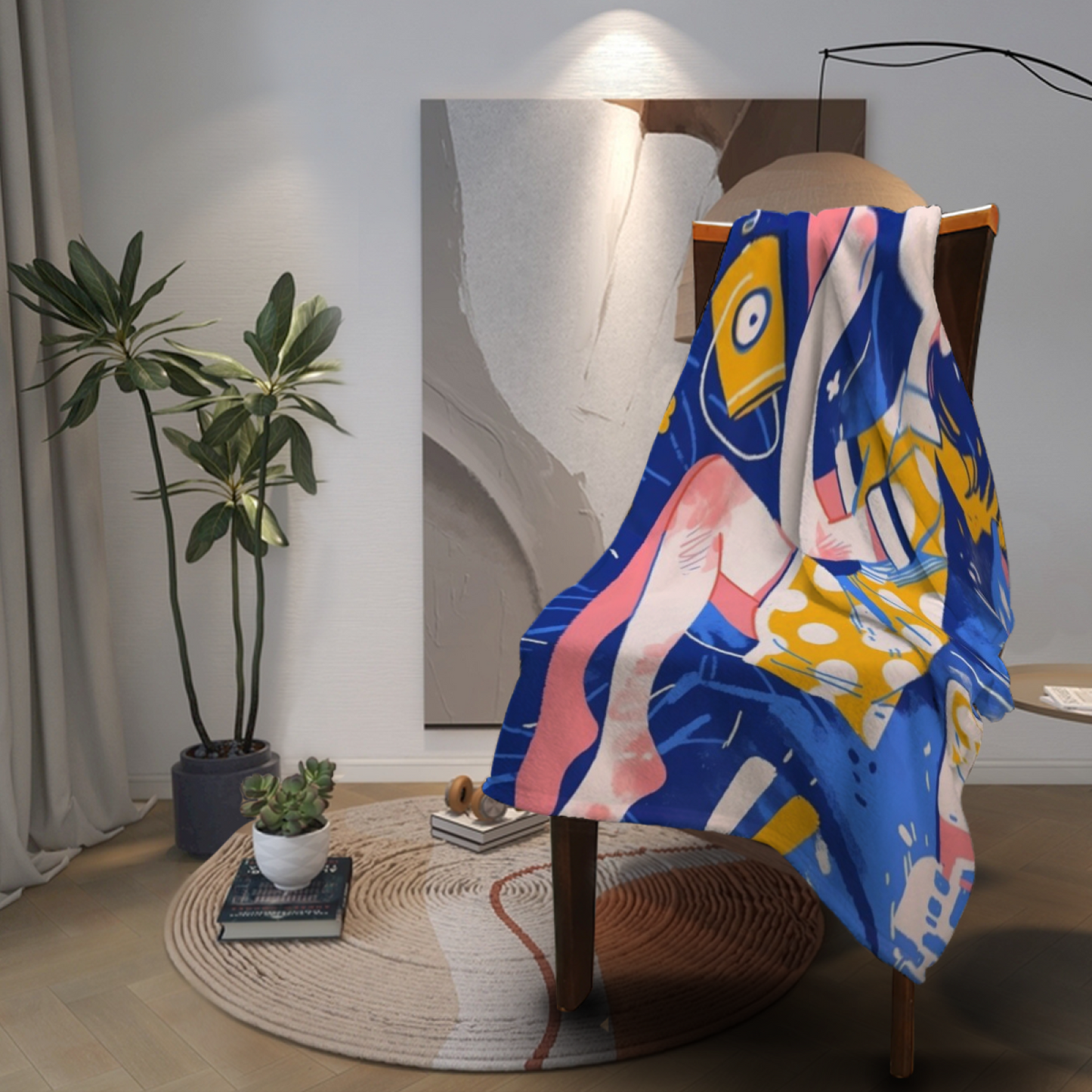 Artistic Graphic Throw Blanket ¨C Contemporary Colorful Printed Cozy Blanket