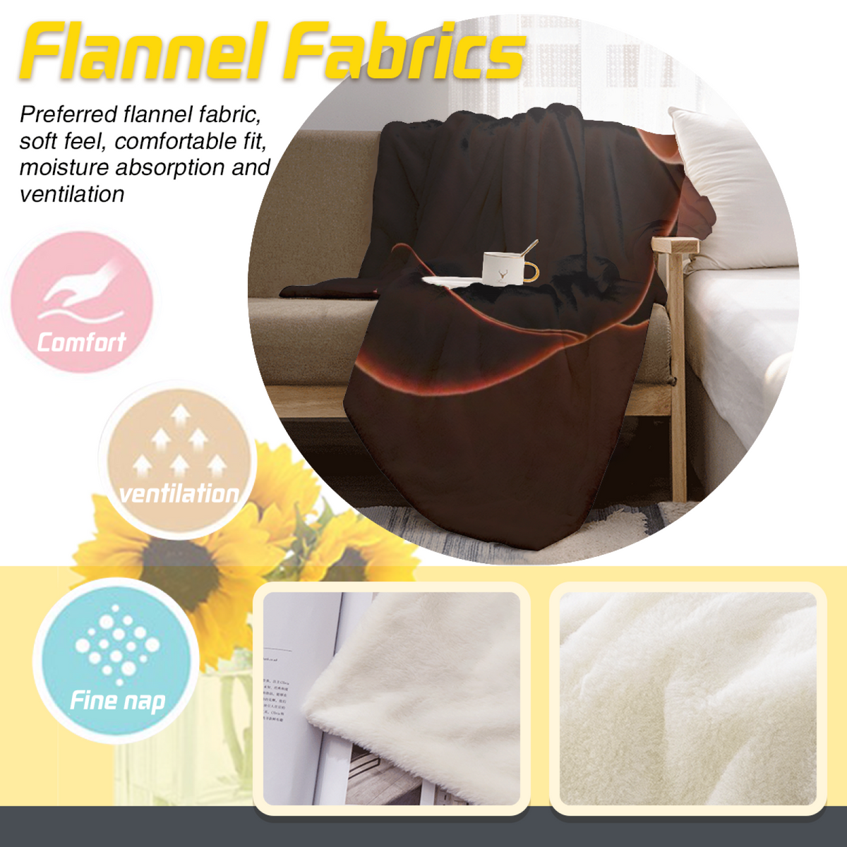 Harvest Picnic Inspired Flannel Sofa Throw ¨C Earthy Neutral Palette