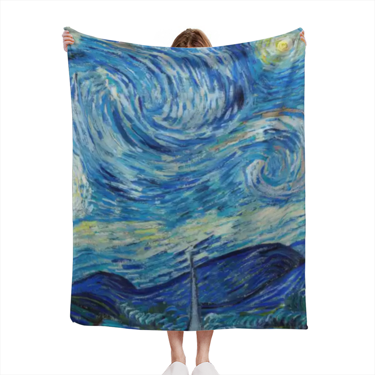 Coastal Cove Muted Sage Art Flannel Throw Blanket
