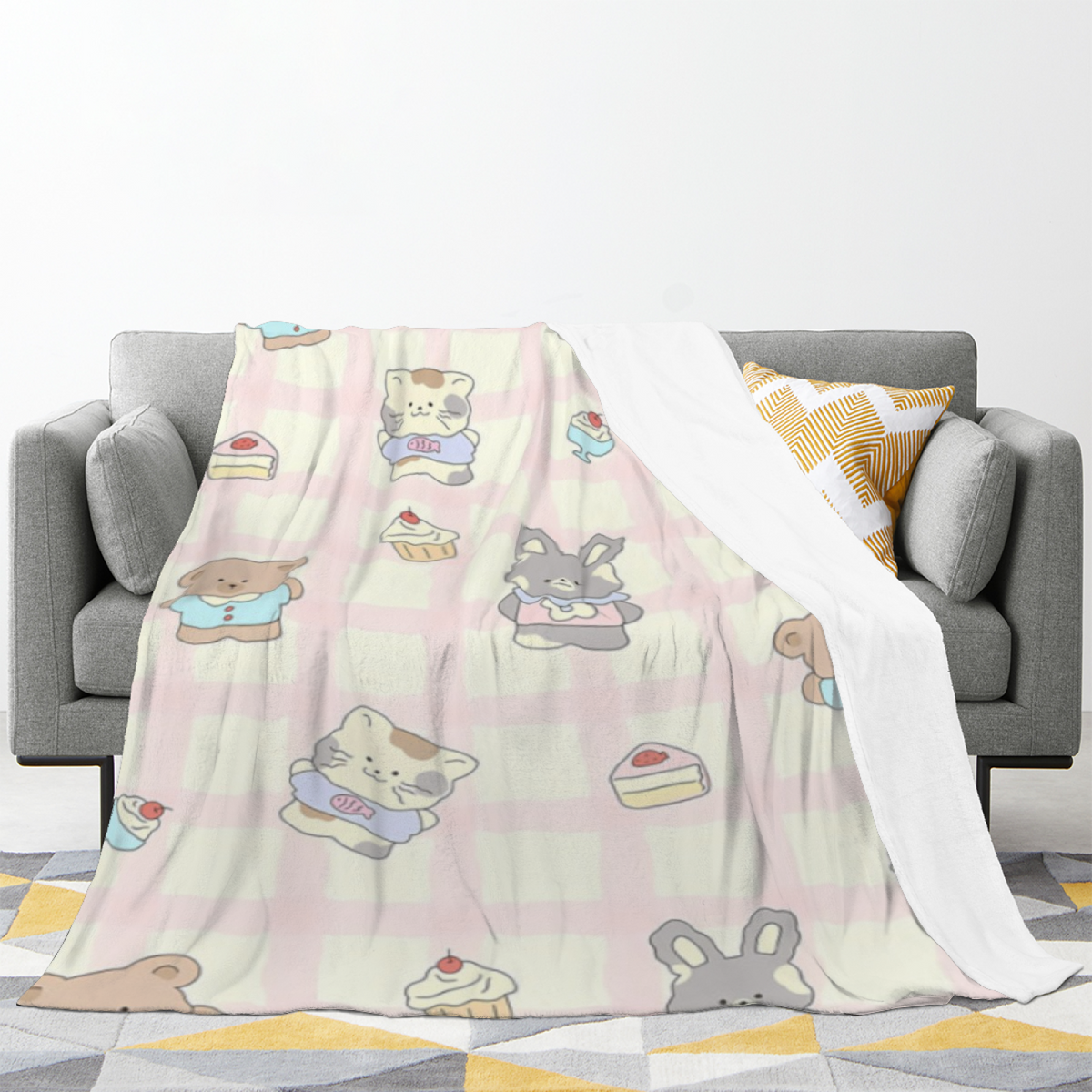 Starlit Orchard Creamy Ivory Art Decorative Flannel Blanket