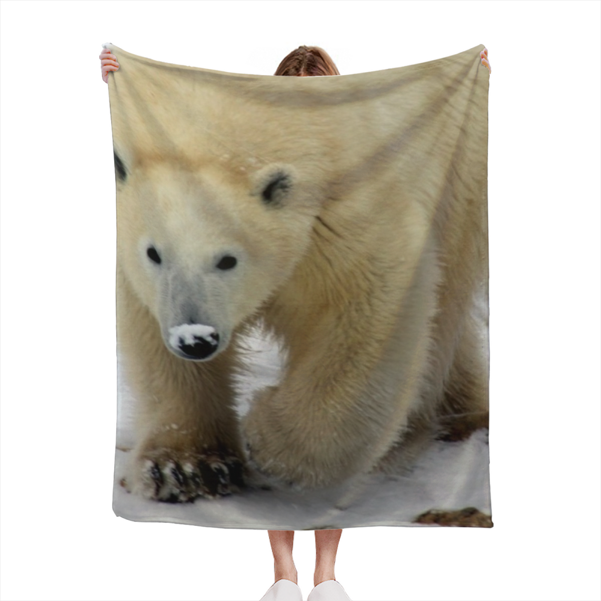 Misty Lantern Expressive Print Cozy Flannel Bed Blanket in Dusty Lilac