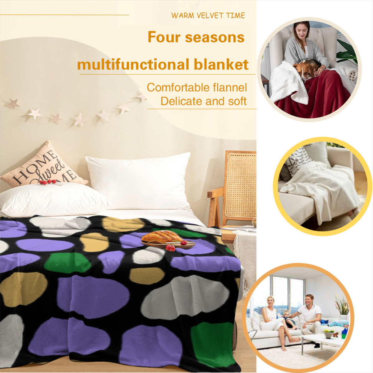 Whimsical Soft Neutral Willow Drift Plush Flannel Throw