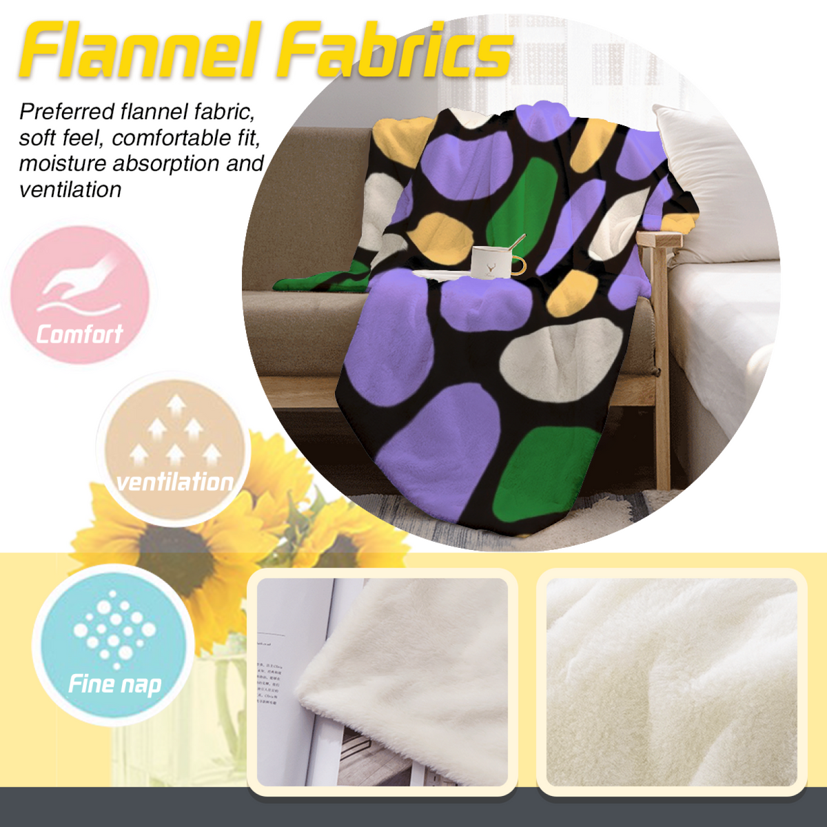 Whimsical Soft Neutral Willow Drift Plush Flannel Throw