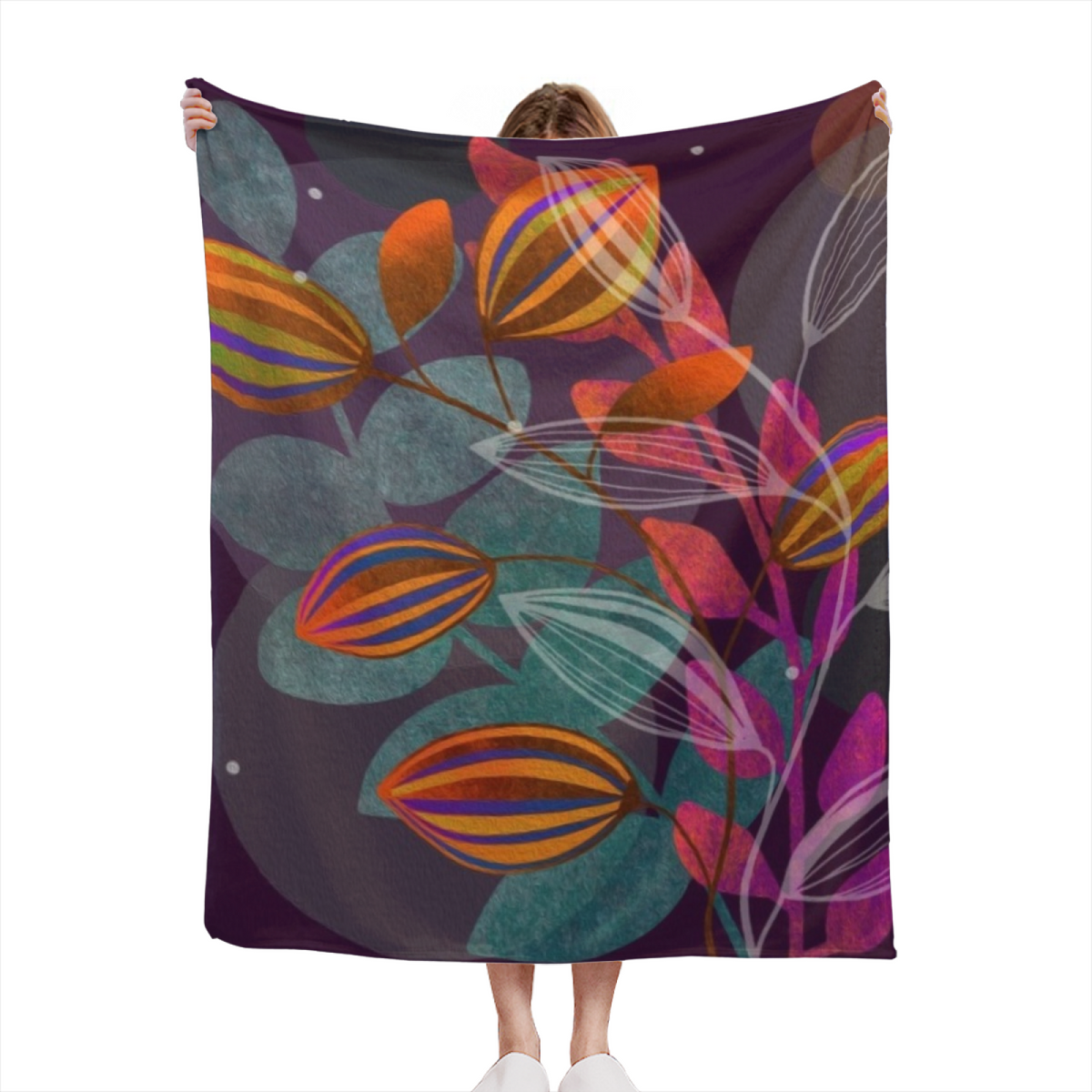 Oceanic Treasure Lightweight Flannel Throw in Soft Neutral