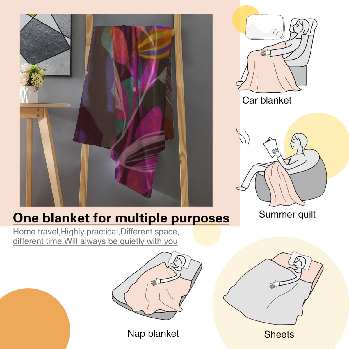 Oceanic Treasure Lightweight Flannel Throw in Soft Neutral