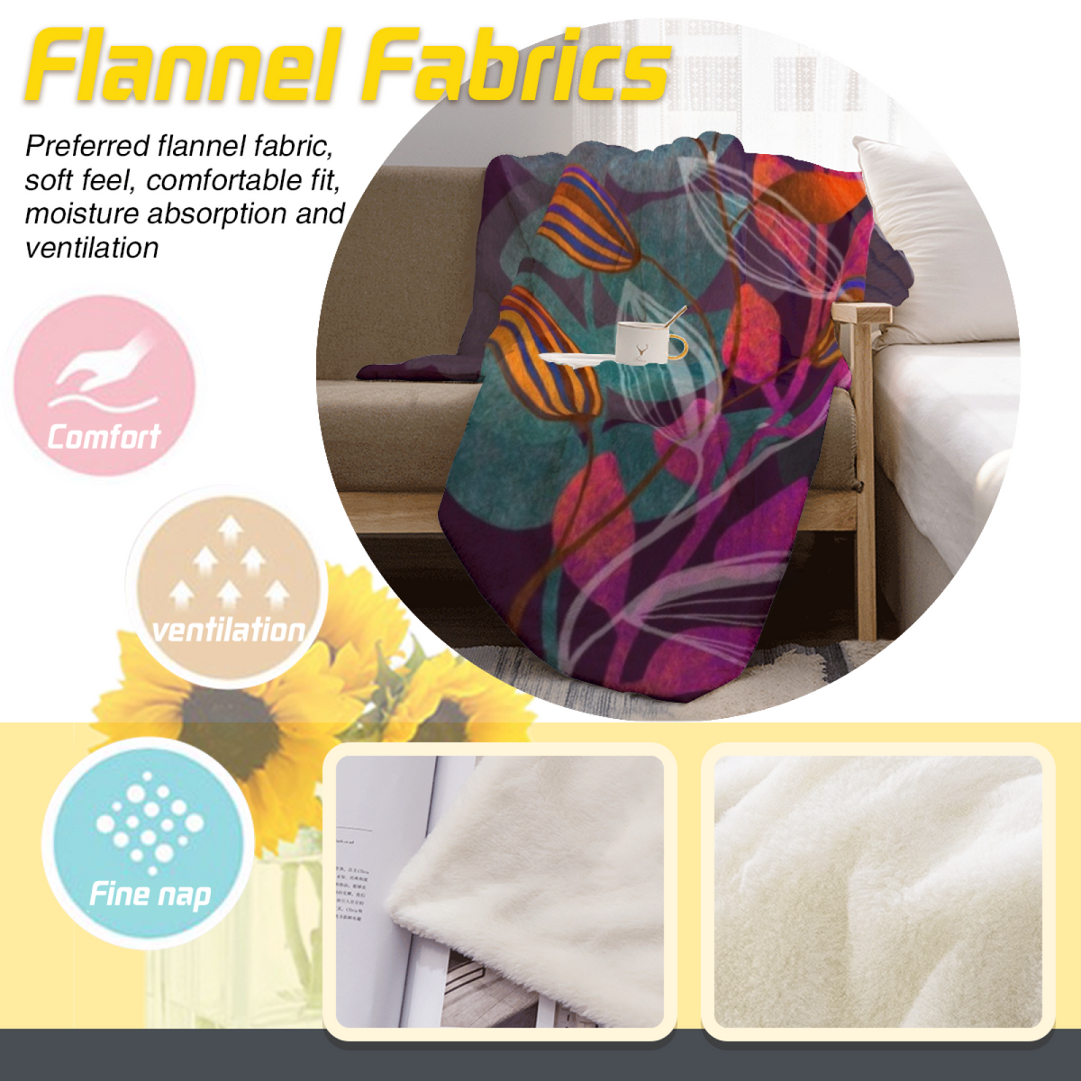 Oceanic Treasure Lightweight Flannel Throw in Soft Neutral