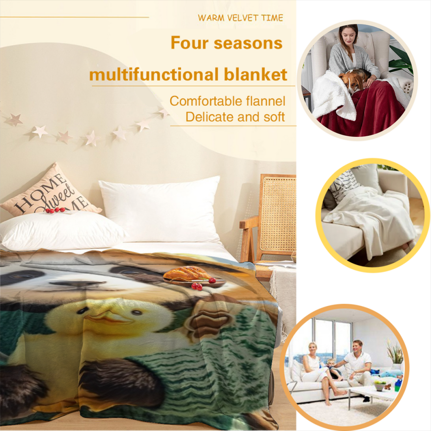 Artistic Modern Throw Blanket ¨C Abstract Colorful Printed Cozy Blanket