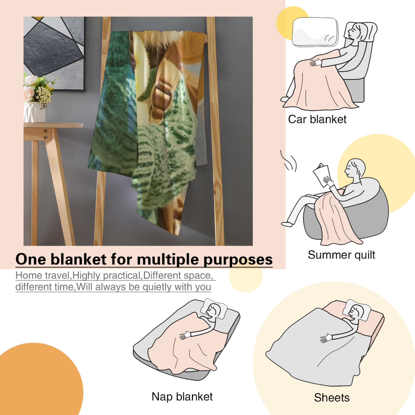 Artistic Modern Throw Blanket ¨C Abstract Colorful Printed Cozy Blanket