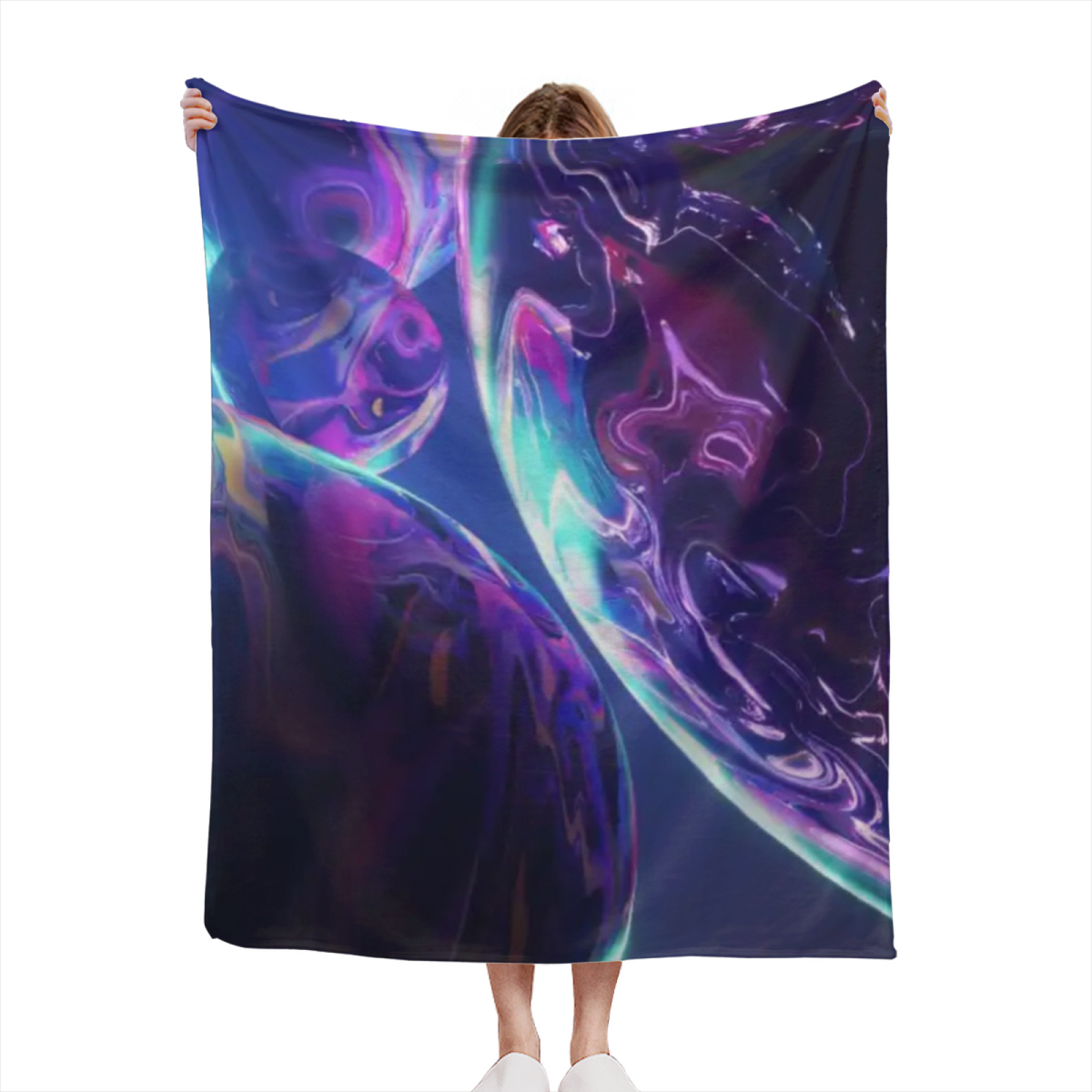 Decorative Flannel Blanket with Lagoon Valley Cozy Cottage Artwork