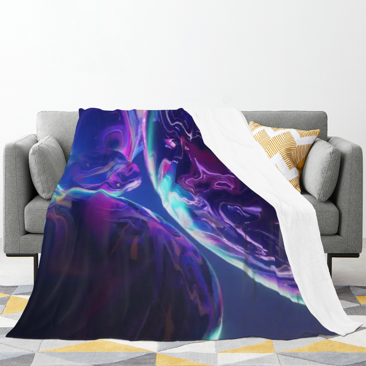 Decorative Flannel Blanket with Lagoon Valley Cozy Cottage Artwork