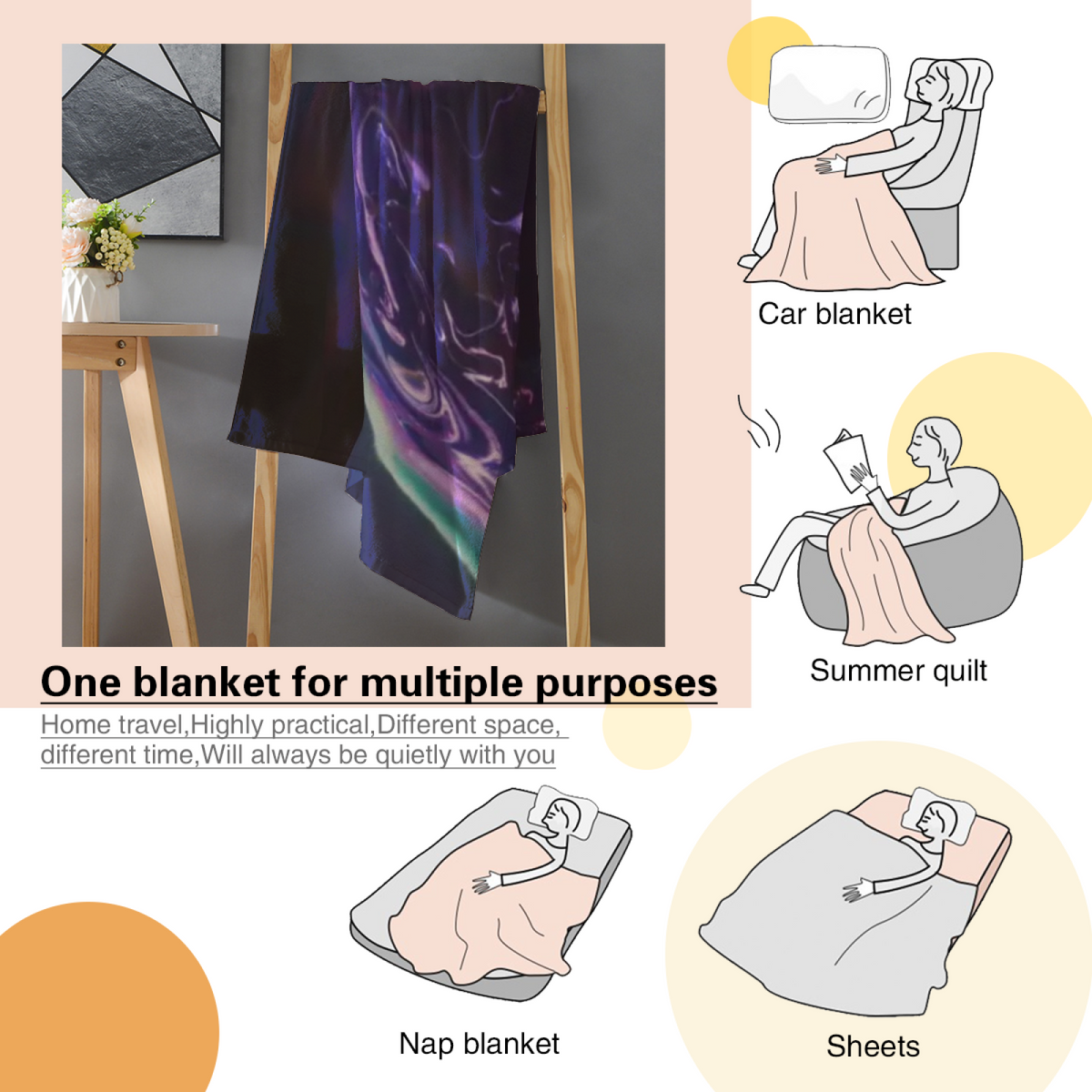 Decorative Flannel Blanket with Lagoon Valley Cozy Cottage Artwork