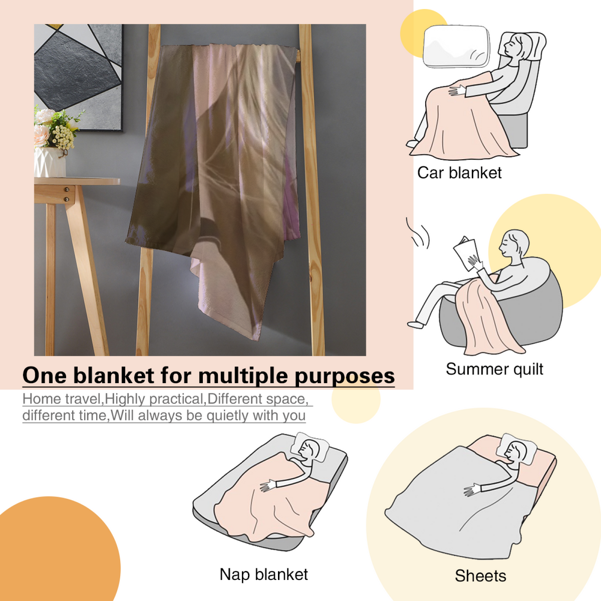 Decorative Flannel Blanket with Cosmic Prism Cozy Cottage Artwork