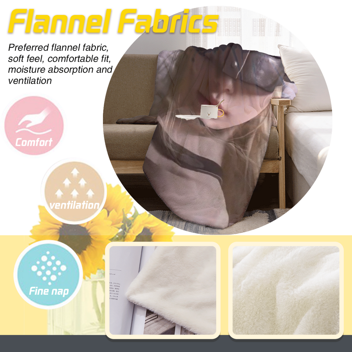 Decorative Flannel Blanket with Cosmic Prism Cozy Cottage Artwork