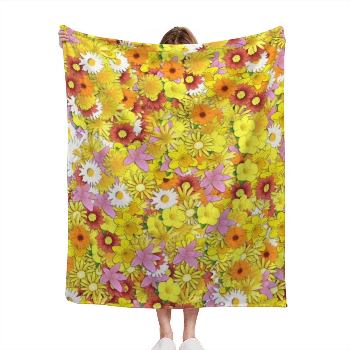 Decorative Flannel Blanket with Alpine Carnival Cozy Cottage Artwork