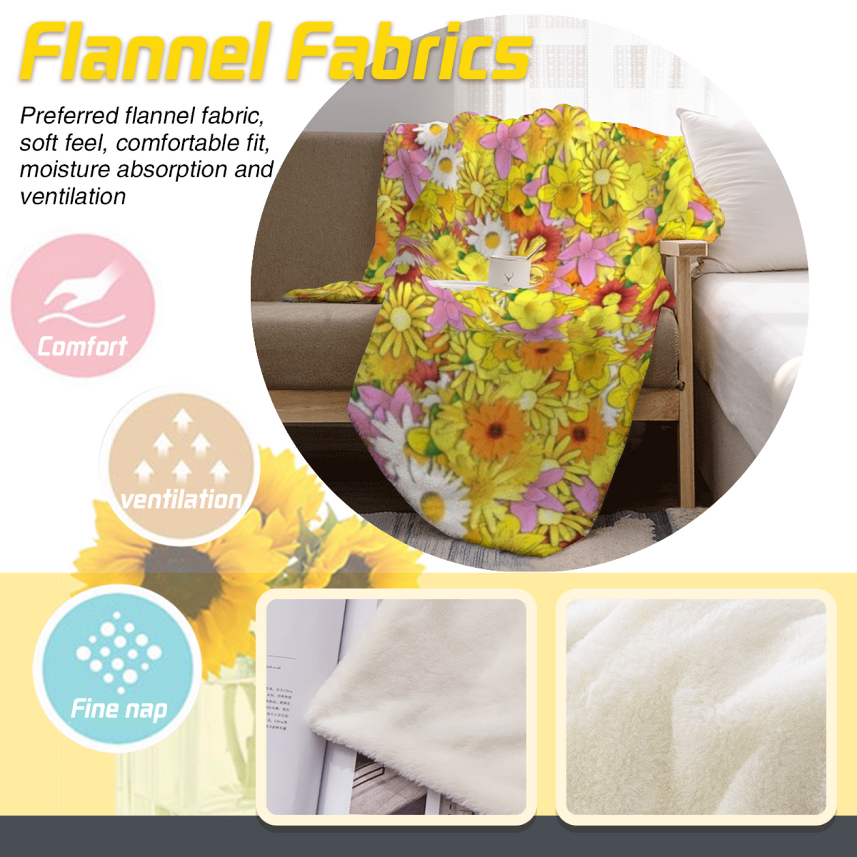 Decorative Flannel Blanket with Alpine Carnival Cozy Cottage Artwork