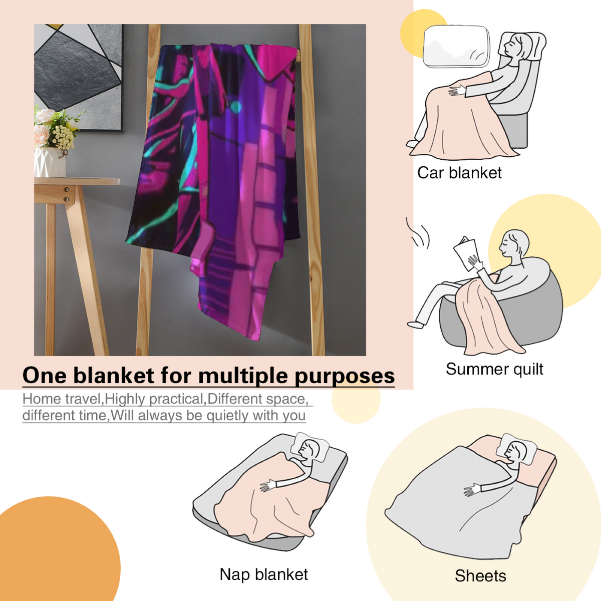 Soft Minimalist All-Season Flannel Blanket ¨C Festival Fern Collection