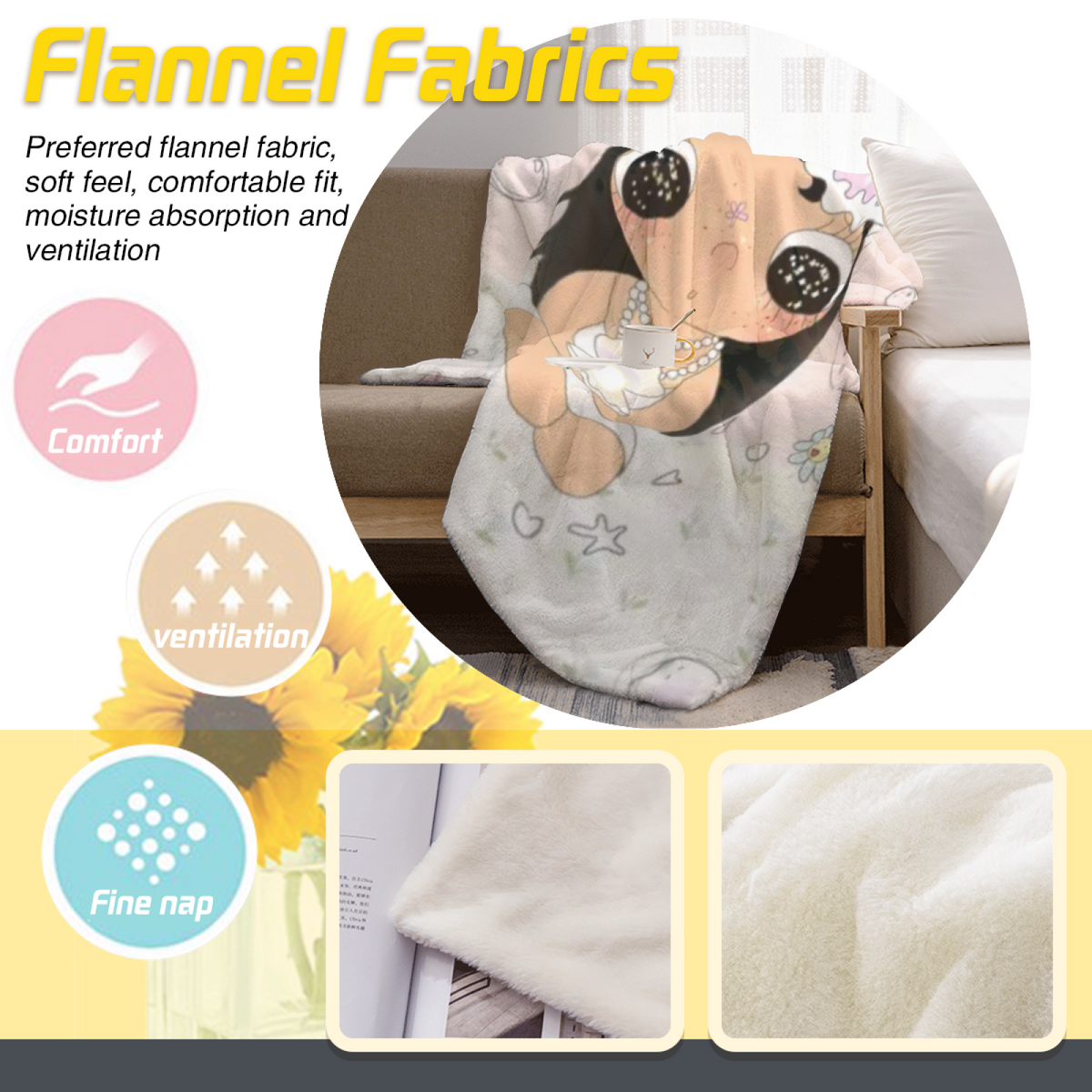 Copper Nectar Pastel Multicolor Modern Art Flannel Throw Blanket