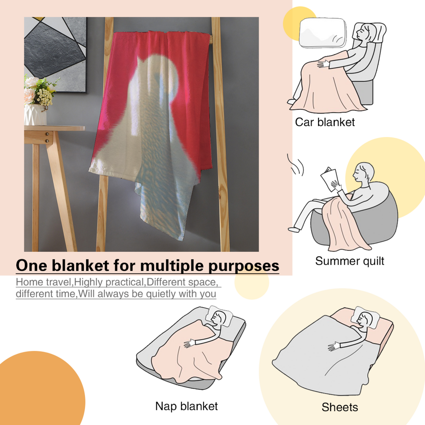 Cute White Bear Flannel Throw Blanket ¨C Pink Background Adorable Animal Design