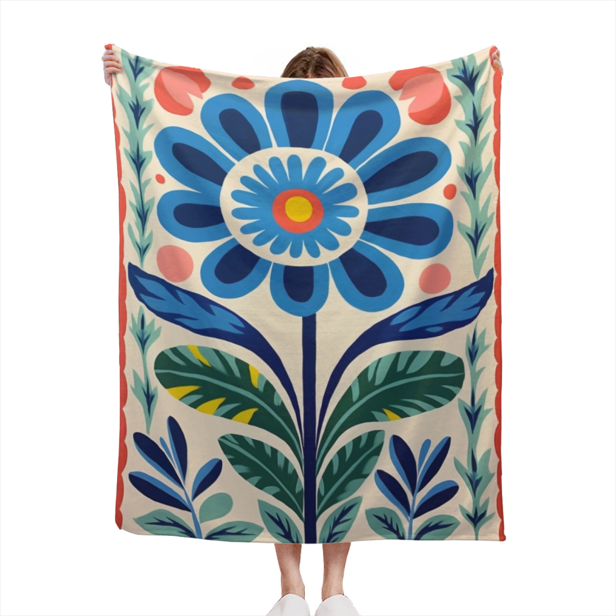 Lagoon & Atlas Playful Graphic Plush Flannel Throw