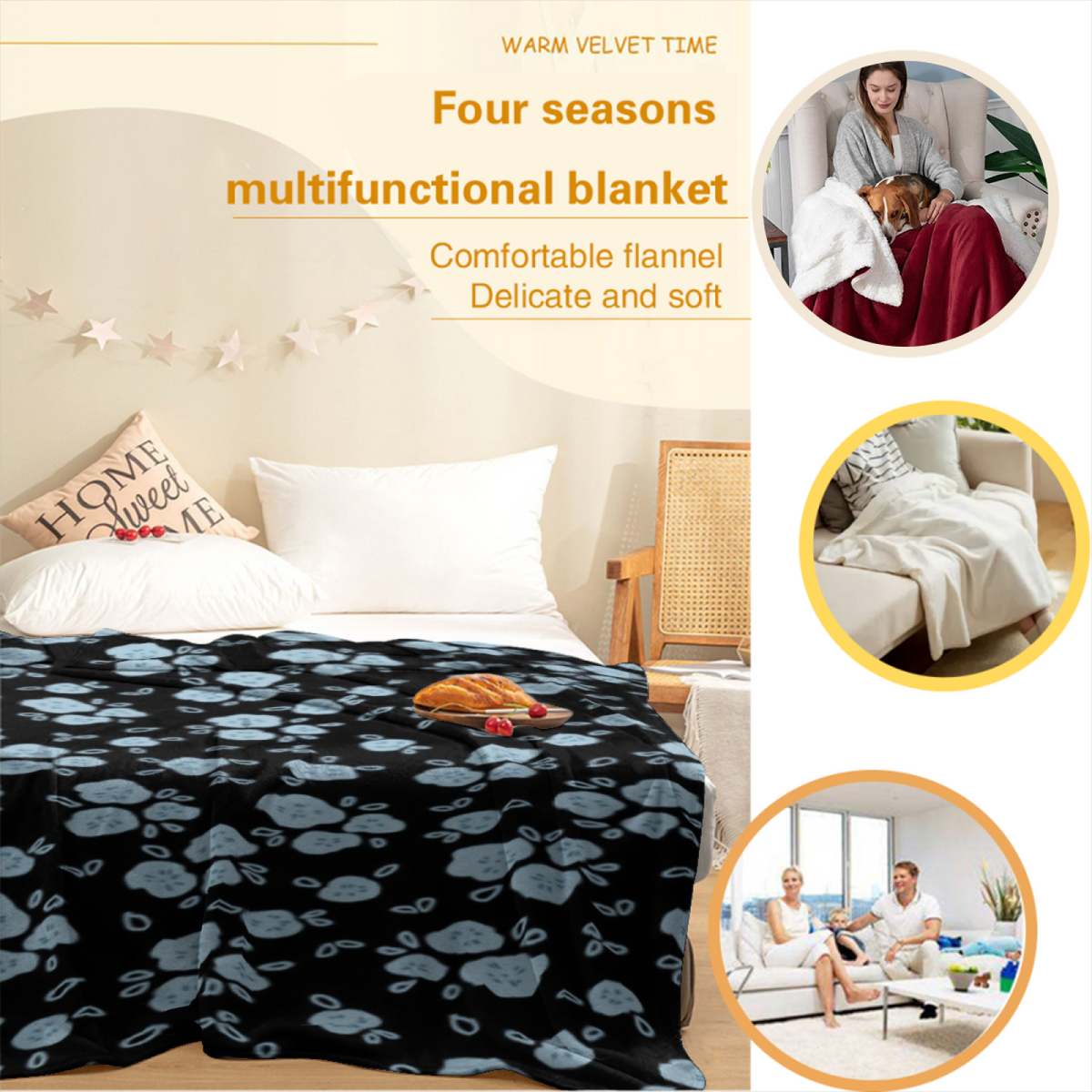 Zephyr Kaleidoscope Soft Neutral Eclectic Lightweight Flannel Throw