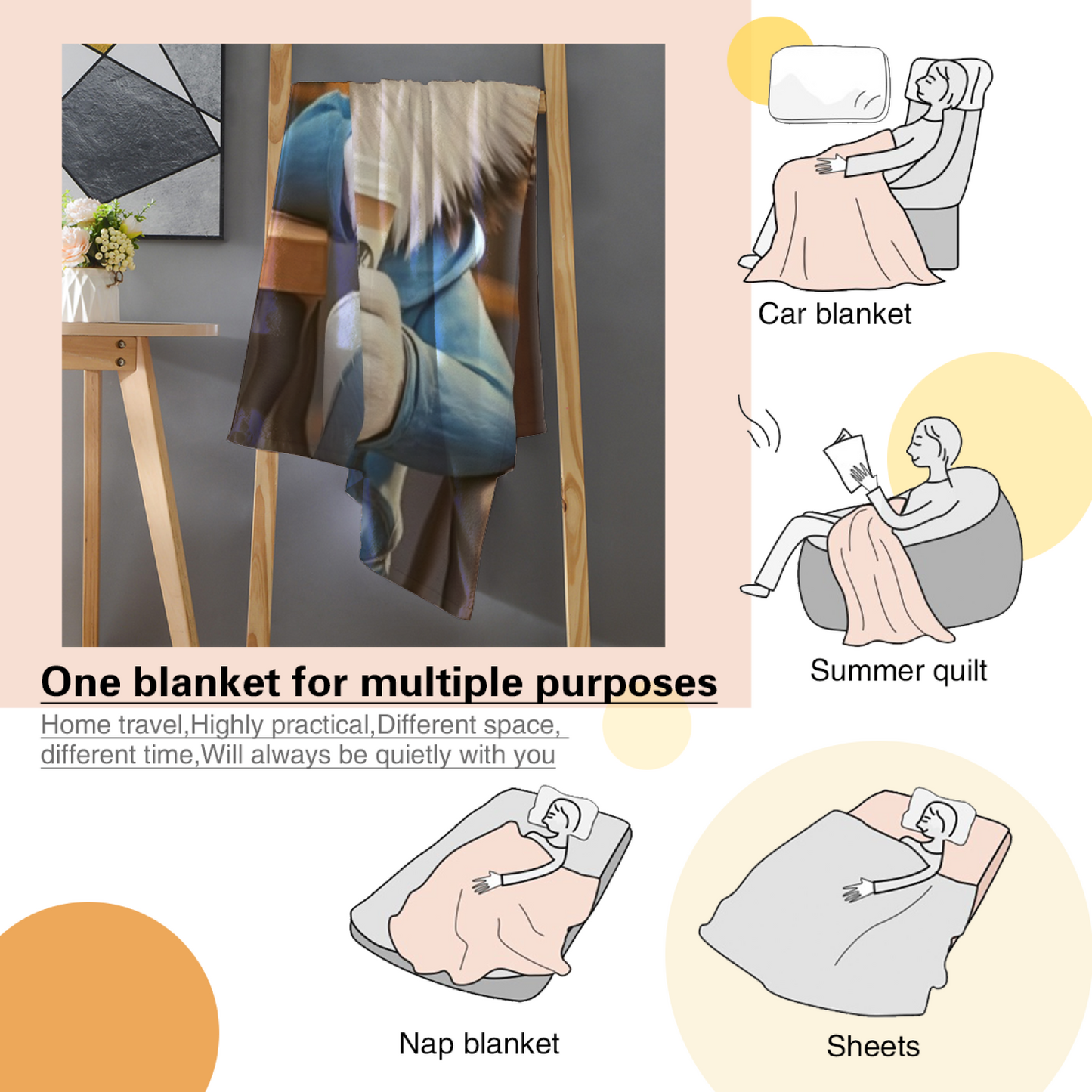 Cool Husky Dog Flannel Throw Blanket ¨C Sunglasses and Coffee Shop Style