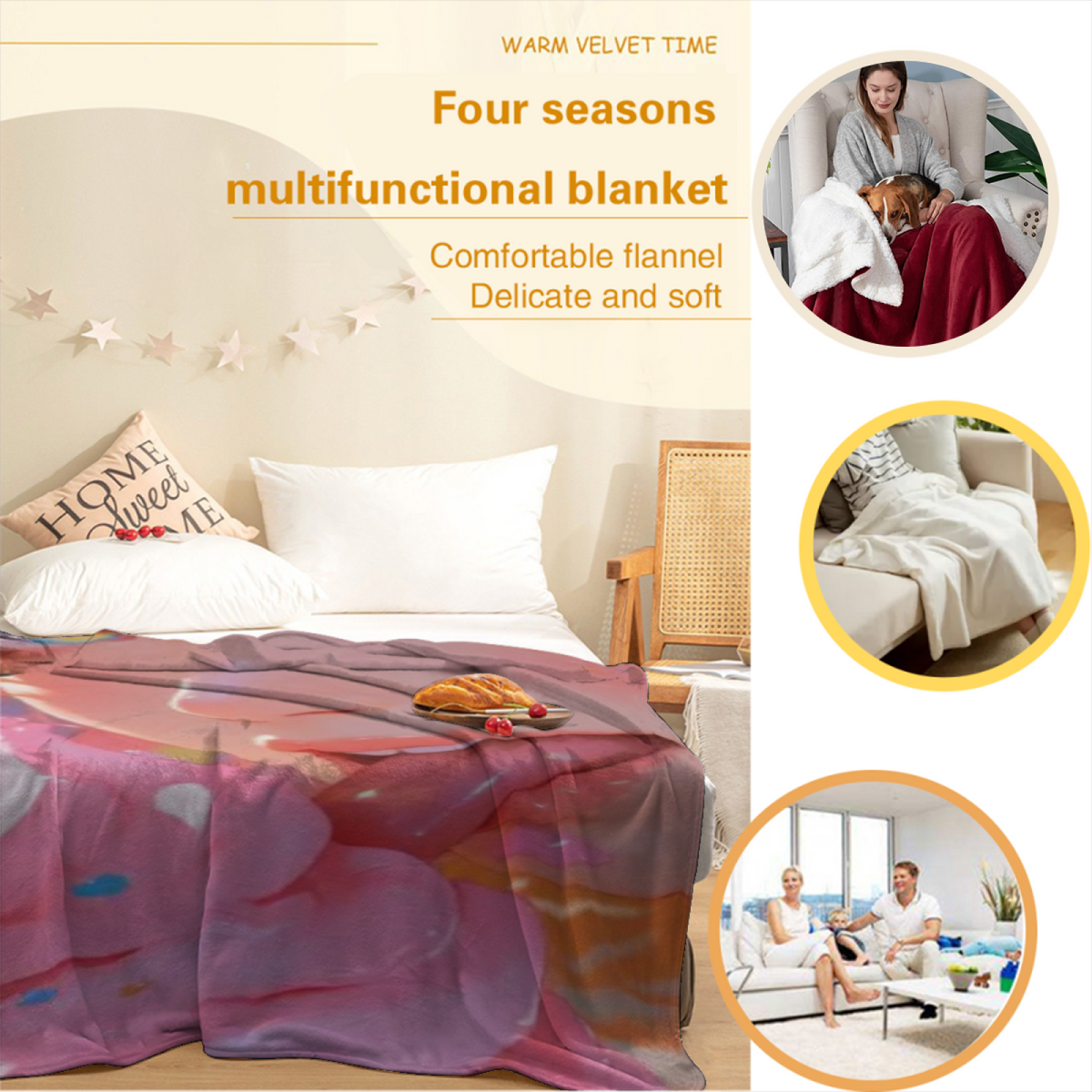 Burnished Sonnet Inspired Flannel Sofa Throw ¨C Earthy Neutral Palette