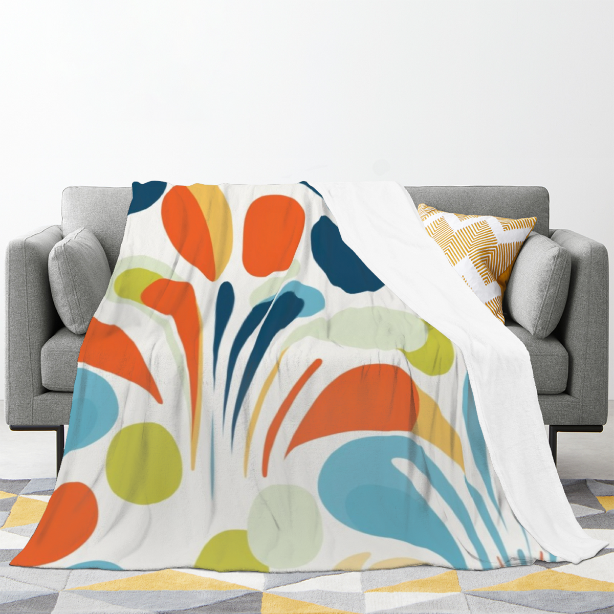Eclectic Design Festival Nectar Soft Neutral Cozy Flannel Bed Blanket