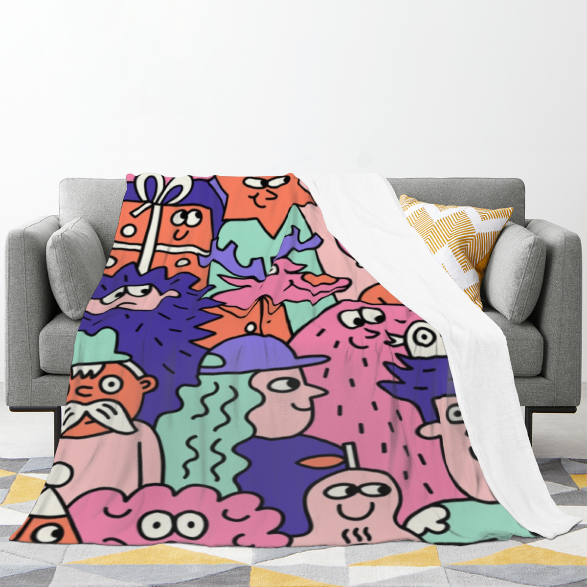Aurora Prism Soft Flannel Blanket in Rich Multicolor