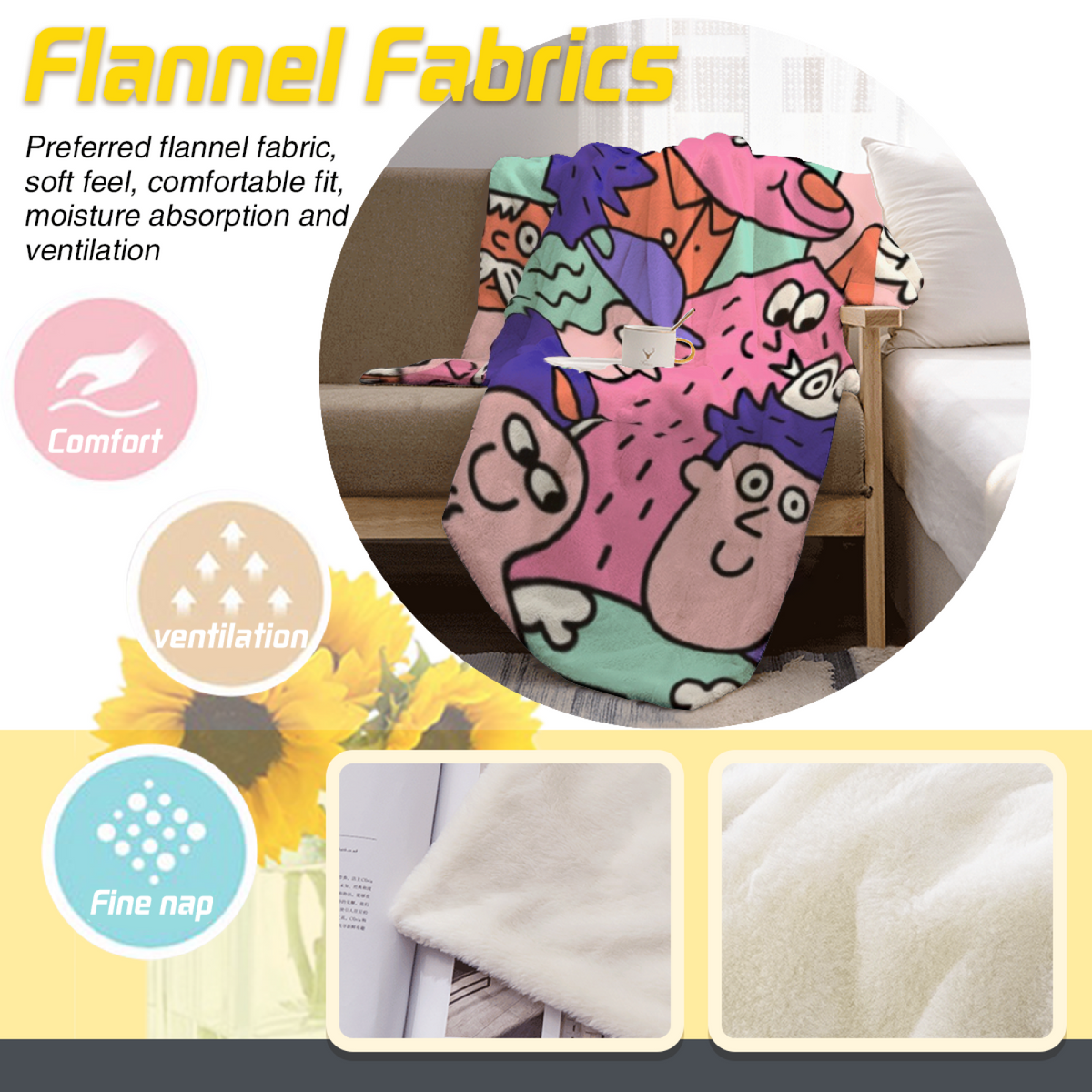 Aurora Prism Soft Flannel Blanket in Rich Multicolor