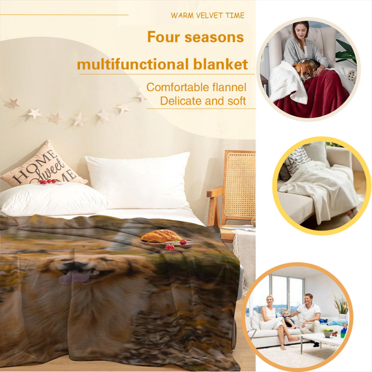 Earthy Neutral Starlit Horizon Lightweight Flannel Throw ¨C Contemporary Pattern