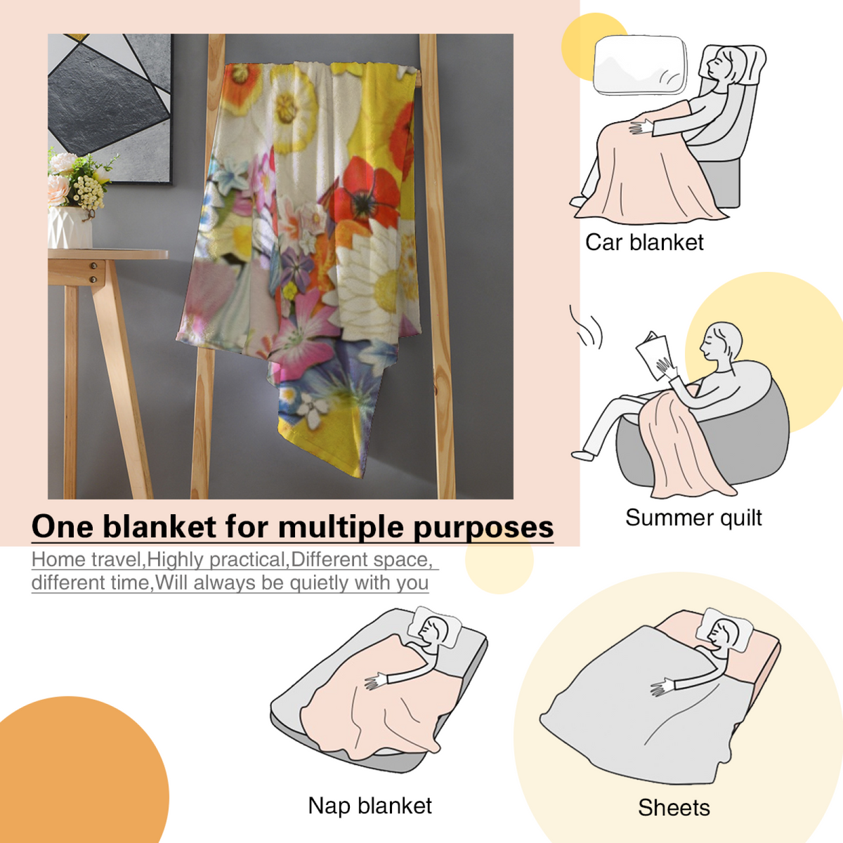 Electric & Rhapsody Playful Graphic All-Season Flannel Blanket