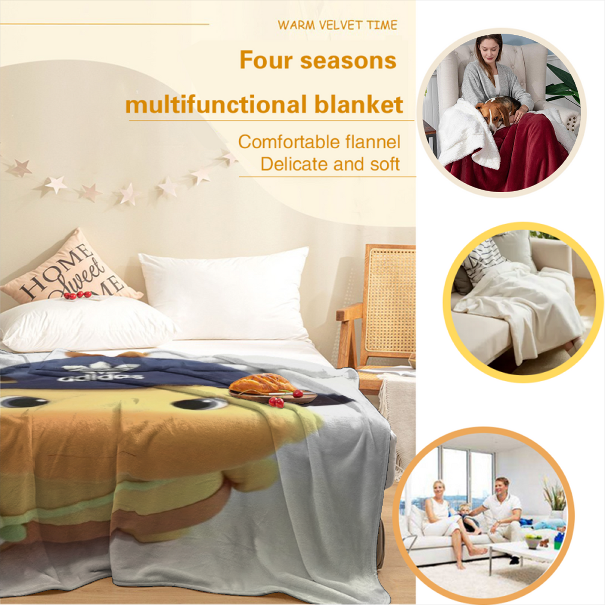 Soft Minimalist All-Season Flannel Blanket ¨C Heather Orchard Collection