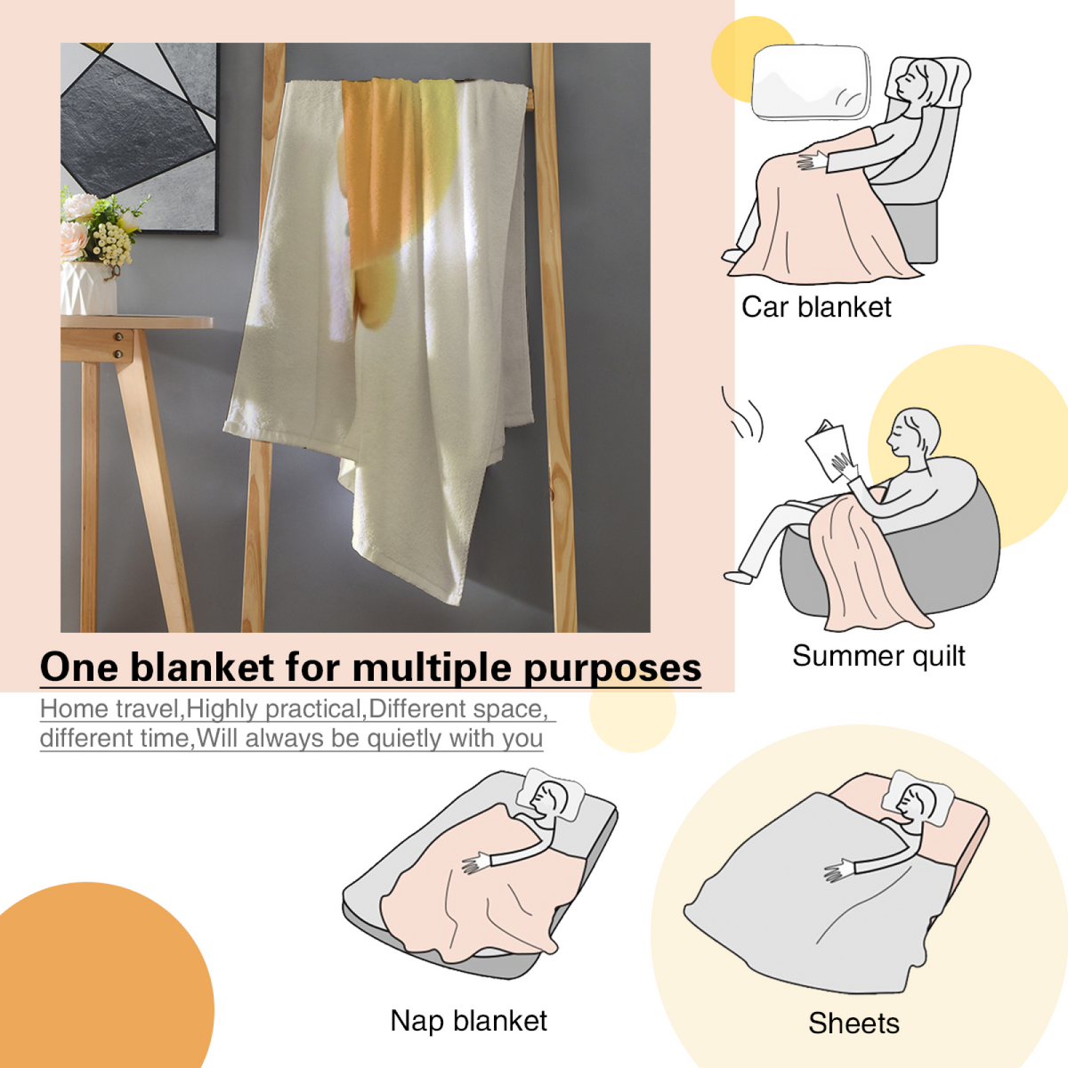 Soft Minimalist All-Season Flannel Blanket ¨C Heather Orchard Collection