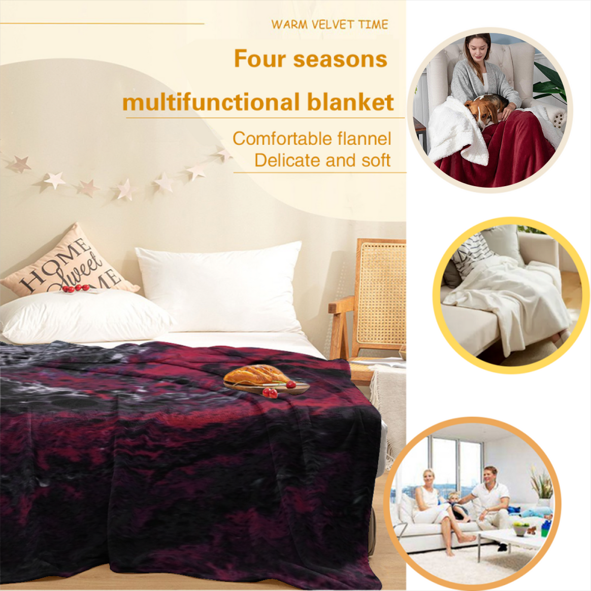 Dawn Reverie Cozy Pattern Plush Flannel Throw