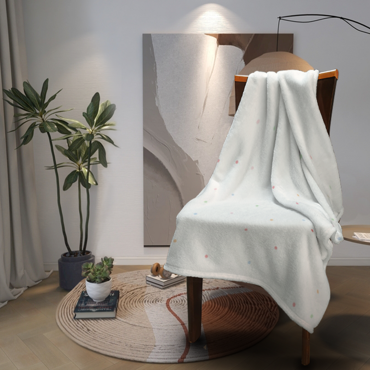 Soft Minimalist Plush Flannel Throw ¨C Alpine Blossom Collection