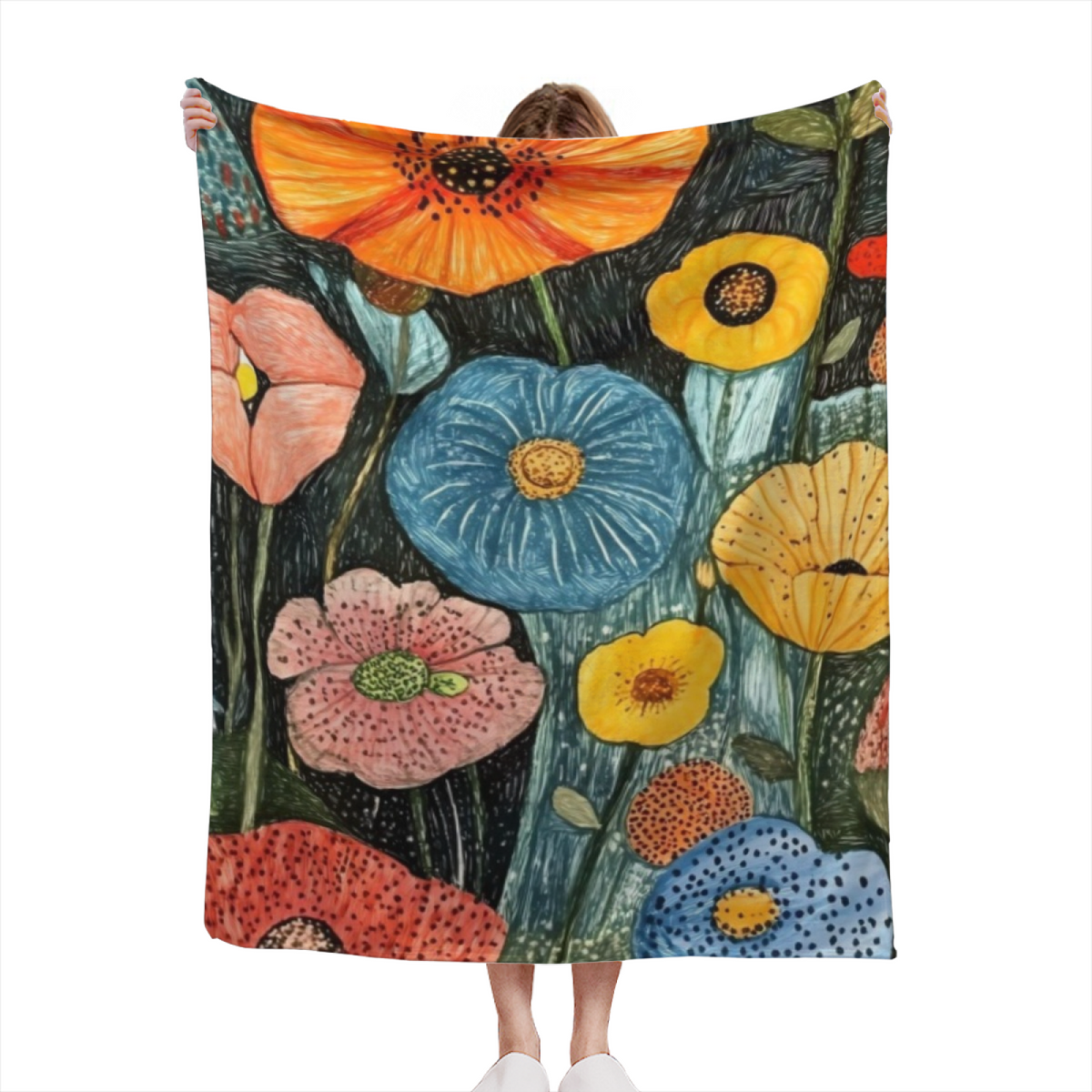 Orchid Muse Soft Neutral Art Decorative Flannel Blanket