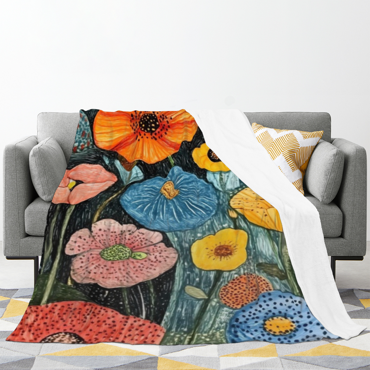 Orchid Muse Soft Neutral Art Decorative Flannel Blanket