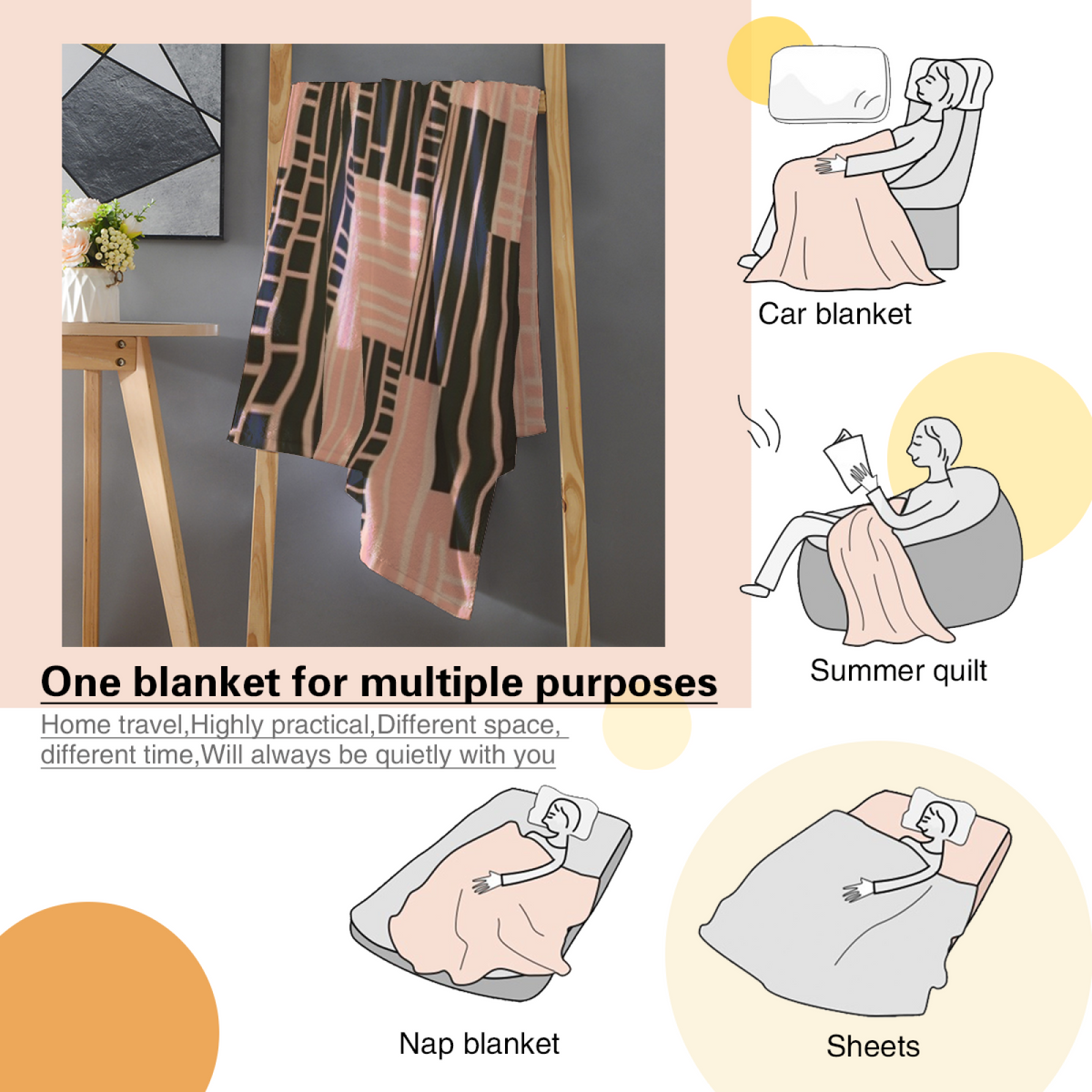 Alpine Tapestry Home Accent Soft Flannel Blanket ¨C Warm Coral