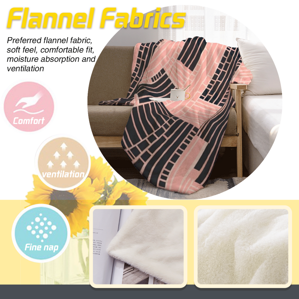 Alpine Tapestry Home Accent Soft Flannel Blanket ¨C Warm Coral
