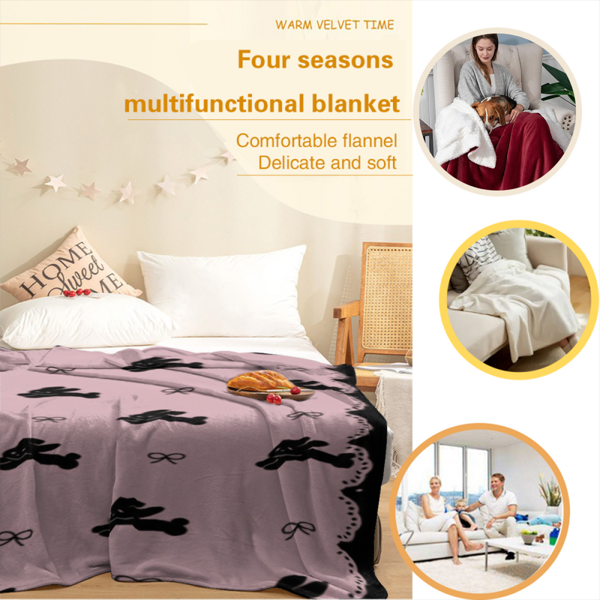 Prairie Atlas Lightweight Flannel Throw in Soft Neutral